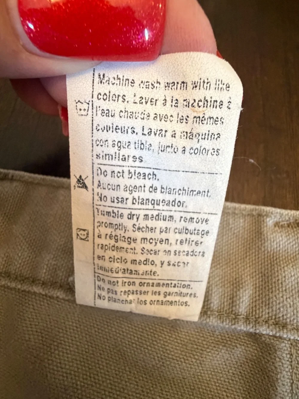 Men's Carhartt Canvas Carpenter Pants Tan, Size 34x32 (Label says 34x34)